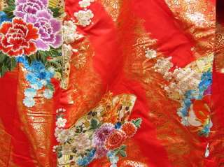 Japanese Kimono Uchikake FURISODE EmbroideryTall 0418  