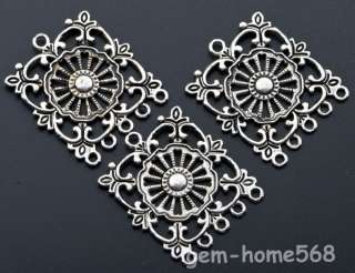 12 Tibet Silver 5 to 1 Floral Earring Connectors X 047  