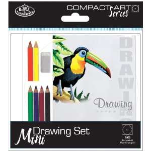  Compact Art Set Mini Drawing Set w/6pncls, Eraser & Pad 