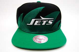 New York Jets Sharktooth M&N Snapback NFL Mens Cap NY  