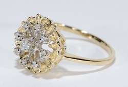 Fine Vintage 14K Yellow White Gold Diamond Fashion Ring  