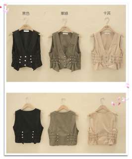 New Korean Women Slim Sleeveless Vest Jacket Top 0763  