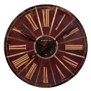   30 Vintage Style Red & Gold Roman Numeral Wall Clock