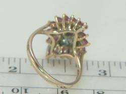 14k Yellow Gold Marquise Ruby & Diamond Estate Ring 3.9 grams  