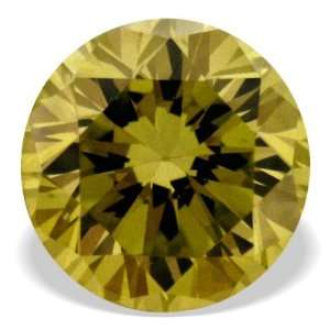  0.22 Ct Canary Yellow Color Round Loose Diamond For 