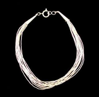   usa liquid silver 10 strand 7 bracelet sterling chains item ls 10 x 7