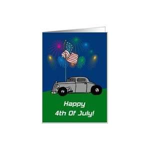  Fireworks Rat Rod 4th Of July Card Card Health & Personal 