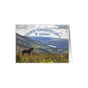  4 years anniversary for husband, a horse and a landscape 
