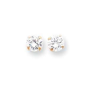   14k 6.5mm CZ Post Earrings   Measures 6.5x6.5mm   JewelryWeb Jewelry