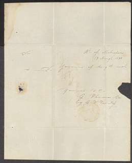 1838 Stampless Folded Letter   Washington City, D.C.  