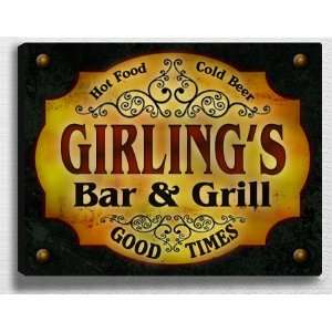  Girlings Bar & Grill 14 x 11 Collectible Stretched 