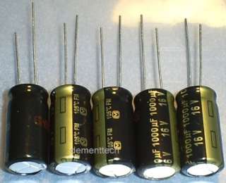 5x Panasonic FM 1000uF 16v Low ESR capacitors 105C 10mm  
