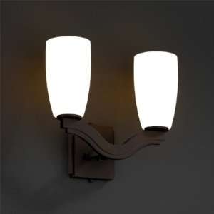 Bend Fusion Two Light Wall Sconce Shade Option Round Flared, Shade 