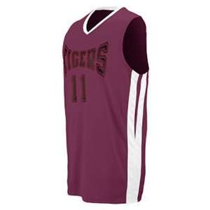  Custom Augusta Youth Triple Double Game Jersey MAROON 