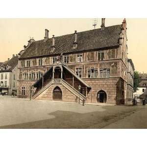 Vintage Travel Poster   Hotel de Ville (town hall) Mulhausen Alsace 