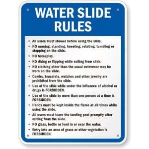  Water Slide Rules Sign Engineer Grade, 24 x 18