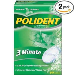  Polident 3 minute Denture Cleanser Tablets, 60 Count (Pack 