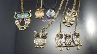 Wholesale 12Sets New Mixed Fashion Owl Styles Necklaces  