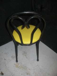 Lot of two (2) Yellow Vinyl Padded Restaurant Chairs  