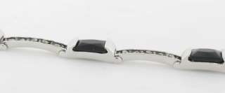 Marcasite Sterling Silver 7 Black Onyx Bracelet NEW  