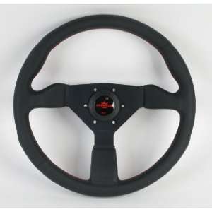   Black Leather with Black Spokes and Red Logo   Part # 6497.35.2090