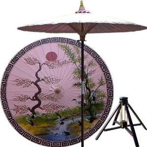  7 ft. Tall Asian Spring Umbrella (Pristine Pink)  NO_STAND 