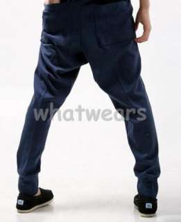 Mens Korea Style Harem Shifting Gear Pants N Blue W83  