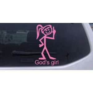 Gods Girl Christian Car Window Wall Laptop Decal Sticker    Pink 4.9in 