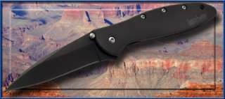Kershaw Knives Black Matte Leek Spring Assisted Pocket Knife Plain 