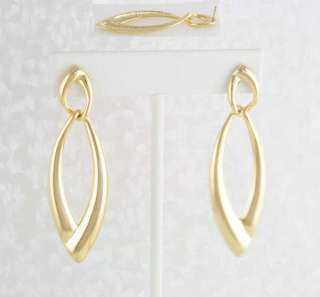 14KT Yellow Gold Ep 2.5 High Fashion Point Dangle Earrings  