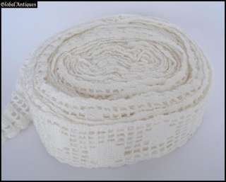 VINTAGE HAND KNITTED WHITE LACE ROLL – 16+ FEET LONG  