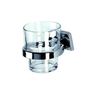   7138 HG CH Chrome Standard Hotel Clear Glass Tumbler and Holder 7138