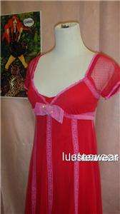 BETSEY JOHNSON BABYDOLL HEART PINK RED DRESS GORGEOUS 4  