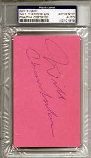 Wilt Chamberlain Autographed Signed Index Card PSA/DNA #83101948 