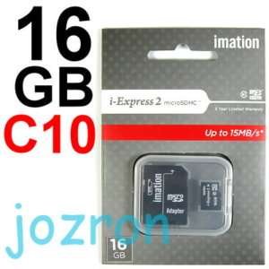 Imation 16GB 16G Micro SD SDHC Card+SD Adapter Class 10  