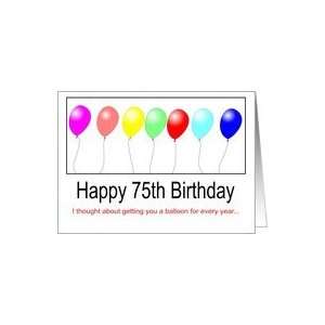  75th Birthday Balloons Card Toys & Games