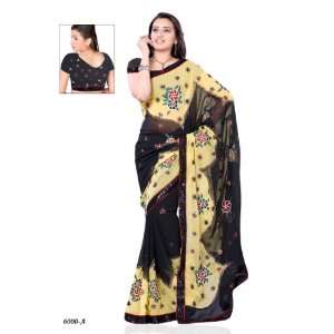  Designer party wear chiffon fabric saree   6000 A 