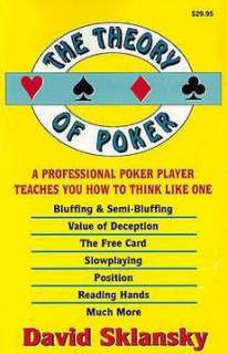 The Theory of Poker NEW by David Sklansky 9781880685006  