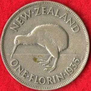 NEW ZEALAND   FLORIN   1935   50% SILVER   0.1818 ASW  