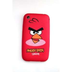   Rubber Skin Case Cover for iPhone 3g 3gs and iPhone 2g RED Angry Birds
