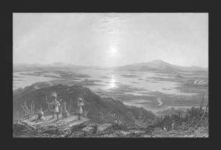 LAKE WINNIPESAUKEE, NH w/Indians    BARTLETT, 1840  