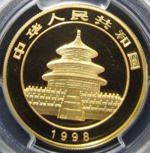 1998 1oz Gold Panda Large Date China (Chinese) PCGS MS68 Key Date 
