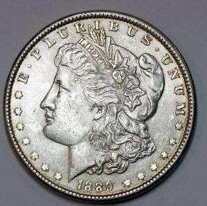 1889 P Morgan Silver Dollar Pleasing looking Coin  AU  