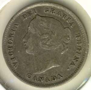 1893 Canada Five Cents~Silver Nickel  