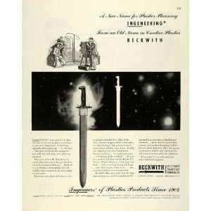 1944 Ad Beckwith Plastic Products Sword Hudson Massachusetts Wartime 