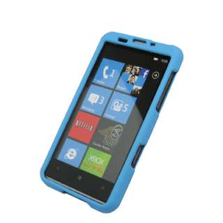for HTC HD7 Rubberized Case Hard Cover Light Blue 721762582787  