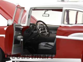 HIGHWAY 61 118 1957 CHEVY BEL AIR SEDAN NEW DIECAST MODEL CAR RED 