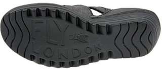 Fly london Yogo Black Leather Womens New Wedge Shoes  