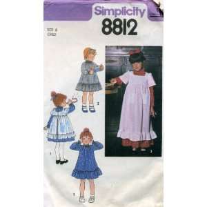   1978 Childs Dress and Pinafore Sewing Pattern #8812 
