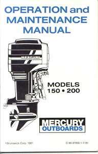 1981 Mercury 150 200 HP Outboard Operation Manual  